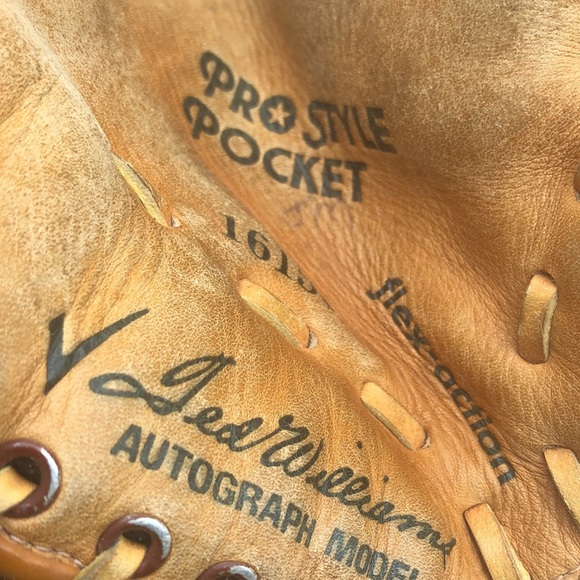 VTG TED WILLIAMS AUTOGRAPHED PRO STYLE POCKET 16156 GLOVE SEARS & ROEBUCK RHT - Picture 5 of 9
